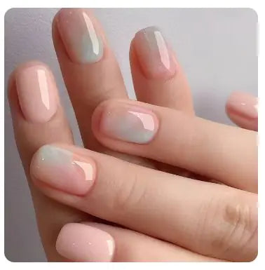 24Pcs Nude Pink Short Round Press-On Nails