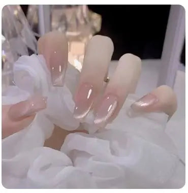 24Pcs Nude Pink Short Round Press-On Nails