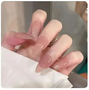 24Pcs Nude Pink Short Round Press-On Nails