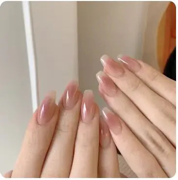 24Pcs Nude Pink Short Round Press-On Nails