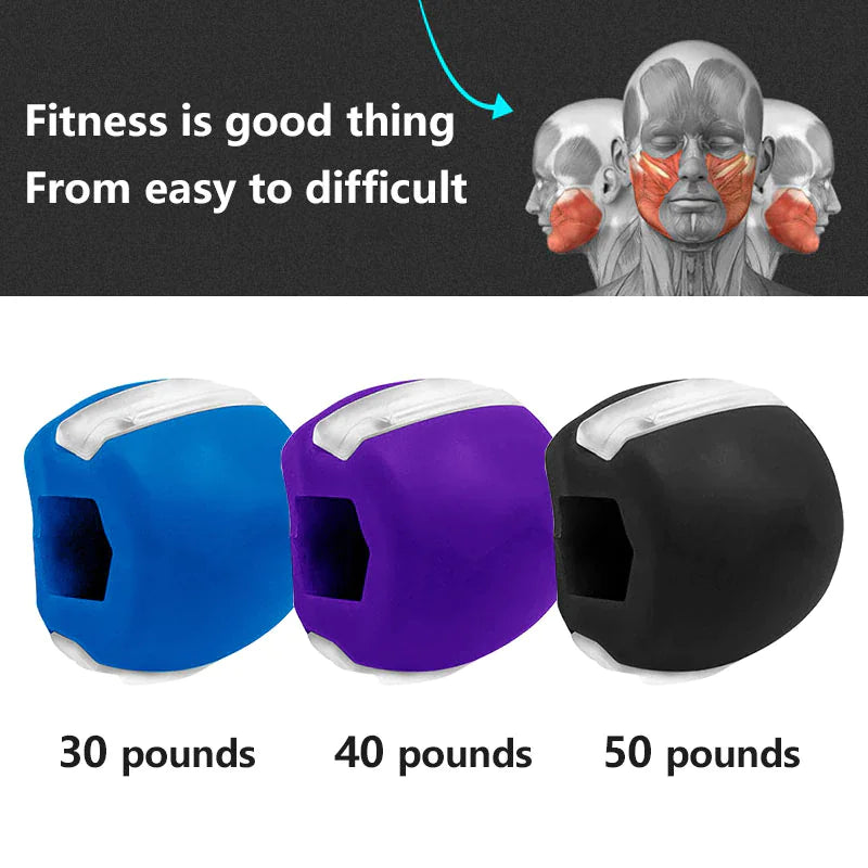 3PCS Jawline Exerciser Mouth Exercise Fitness Ball Neck Face Jaw Trainer Toning