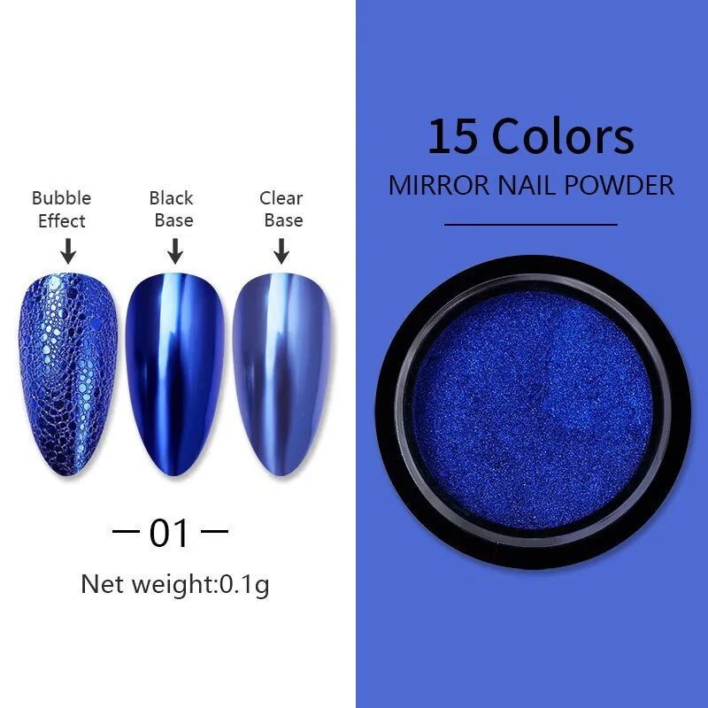 Metallic Mirror Nail Art Pigment Powder