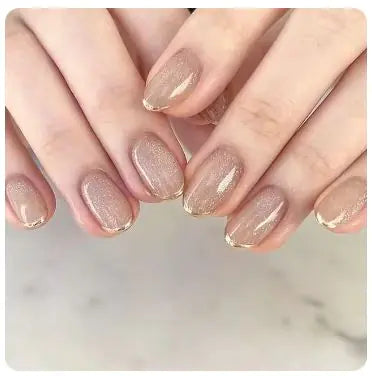 24Pcs Nude Pink Short Round Press-On Nails