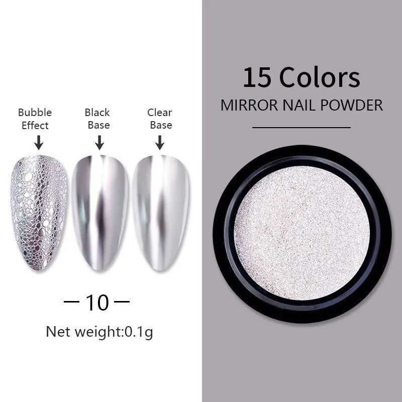 Metallic Mirror Nail Art Pigment Powder