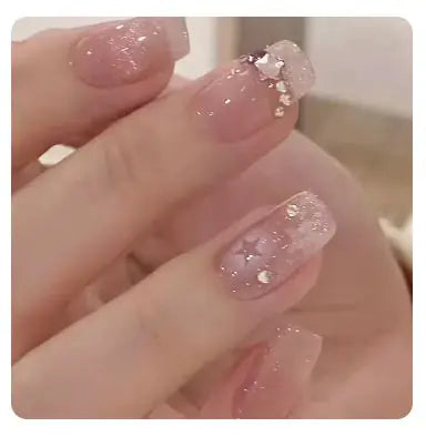 24Pcs Nude Pink Short Round Press-On Nails